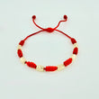Pulsera Roja Cilindros 6und / Oro Amarillo 18K ©