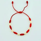 Pulsera Roja Cilindros 6und / Oro Amarillo 18K ©