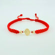 Pulsera Roja San Miguel Bolas Diamantadas 2und / Oro Amarillo 18K ©