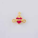 Charm Sacred Heart 0.8g / 1/2 in Yellow Gold 18K