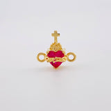 Charm Sacred Heart 0.8g / 1/2 in Yellow Gold 18K