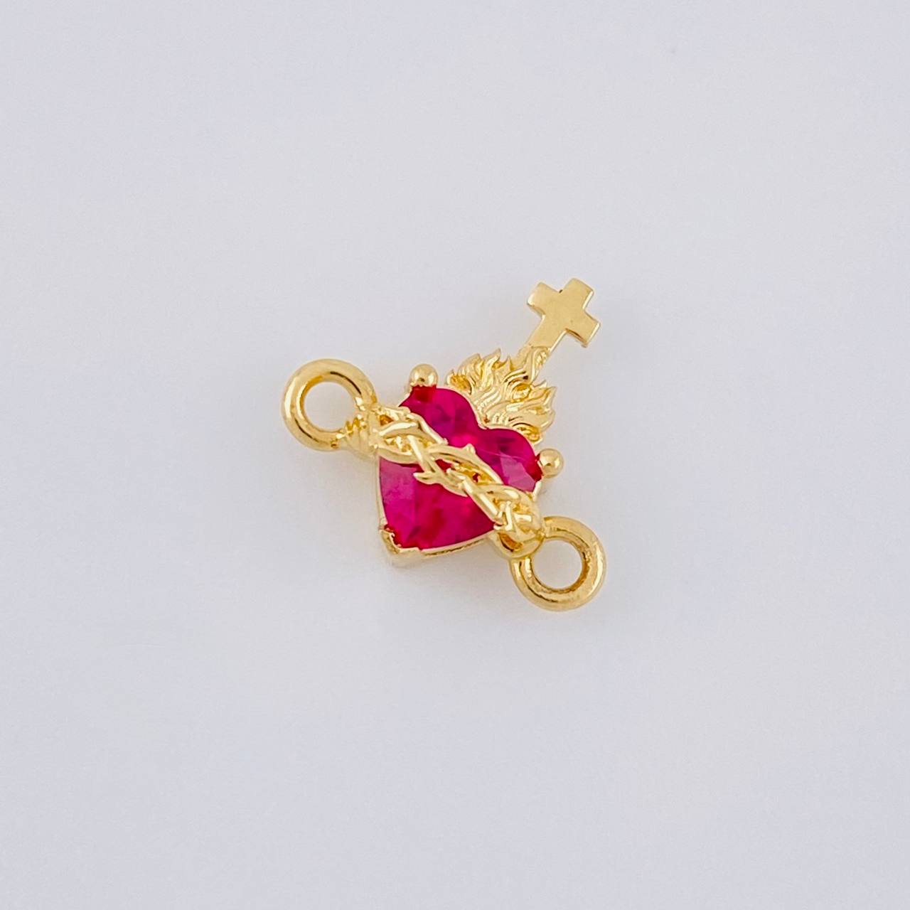 Charm Sacred Heart 0.8g / 1/2 in Yellow Gold 18K