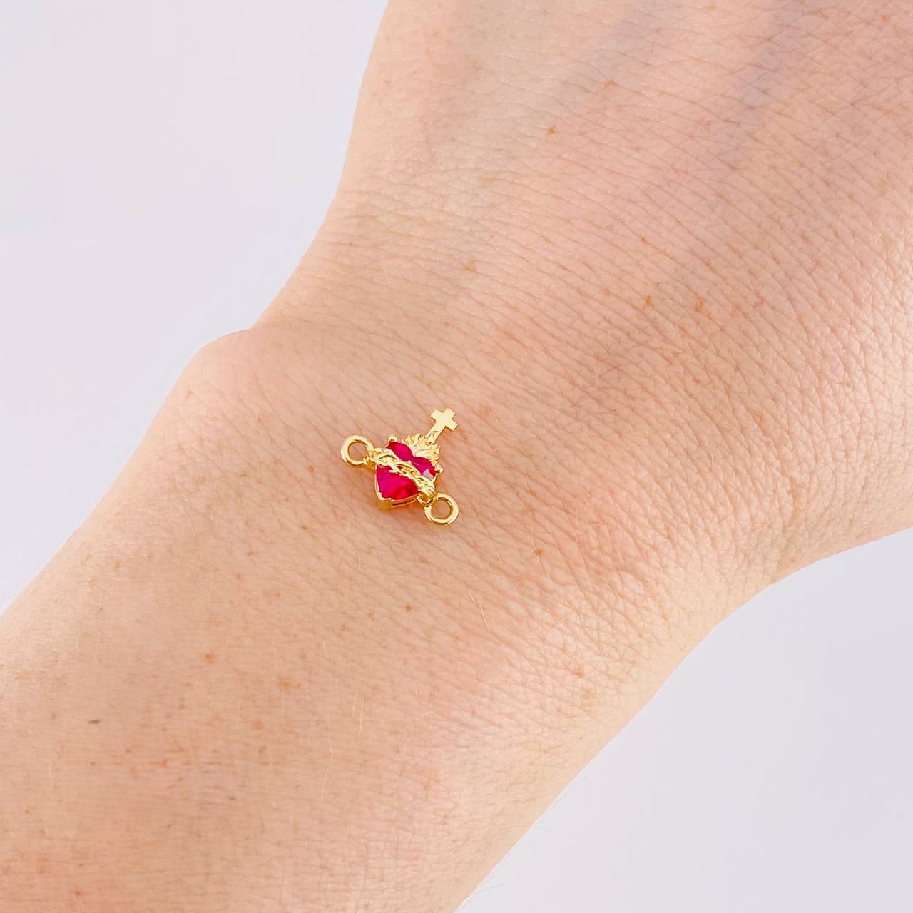 Charm Sacred Heart 0.8g / 1/2 in Yellow Gold 18K