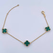 Classic Link Chain Clover VCyA 5.15gr / 42.6cm-45.3cm / 0.8mm Black Onyx Yellow Gold +4 18K $