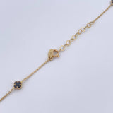 Cadena Aro Seguido Trebol 5.1gr / 42.8cm-45.5cm / 0.9mm Onix Negro Oro Amarillo +4 18K &