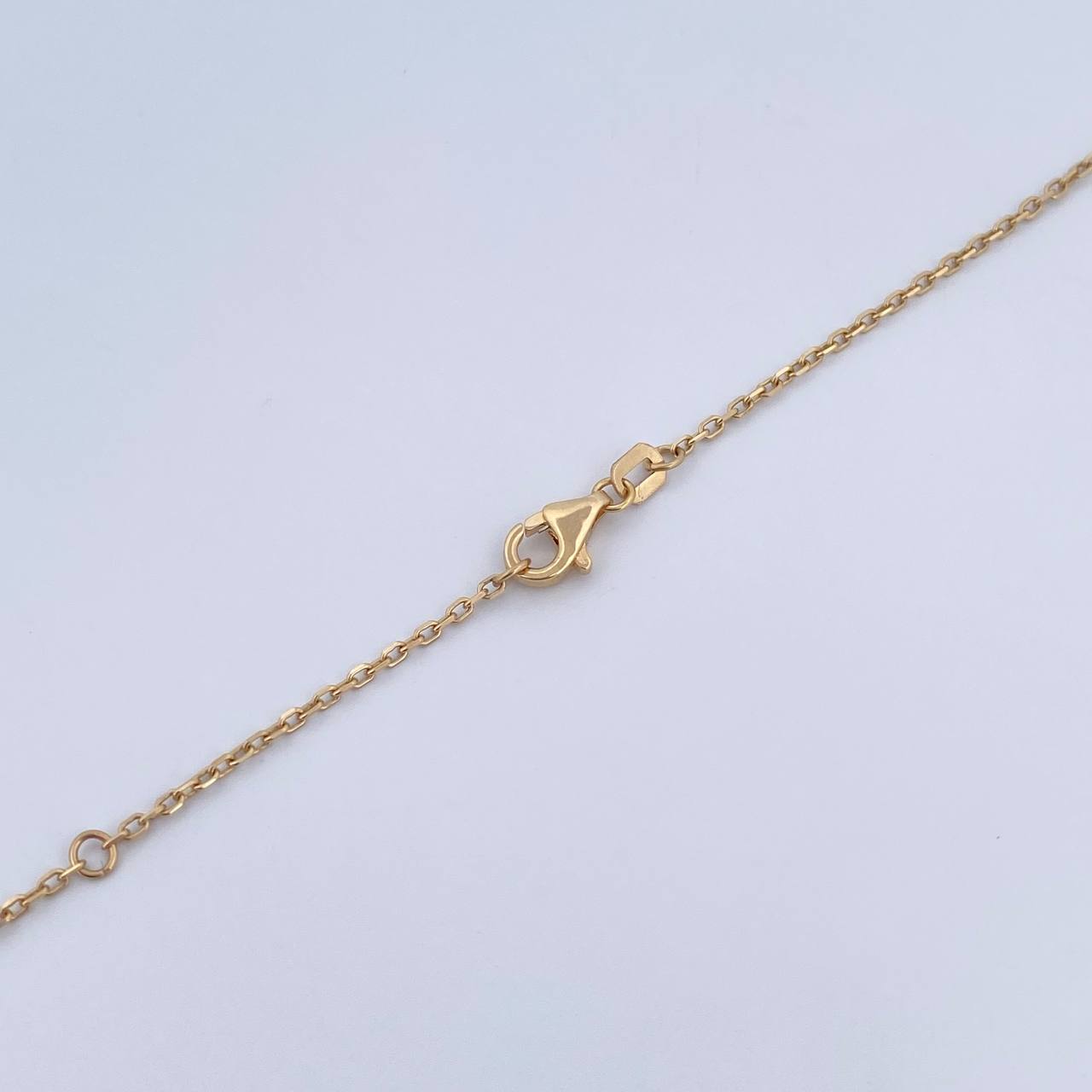 Classic Link Chain Clover  3.5gr / 42cm-45cm / 1.1mm White Pearl Yellow Gold +4 18K &