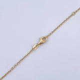 Cadena Aro Seguido Trebol 3.65gr / 42cm-45cm / 1.1mm Malaquita Verde Oro Amarillo +4 18K &