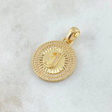 Dije Medalla Letra J 4.75gr / 3.1cm / Circones Blancos Oro Amarillo 18K *
