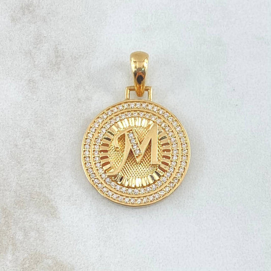 Dije Medalla Letra M 4.85g / 1 1/4 in Oro Amarillo 18K