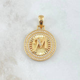 Pendant Medal Letter M 5.05g / 1 1/4 in Yellow Gold 18K