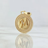 Dije Medalla Letra M 5g / 1 1/4 in Oro Amarillo 18K