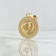 Pendant Letter V Medal 4.85gr / 3.1cm / White Zircons 18K Yellow Gold *