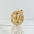 Dije Medalla Letra V 4.5g / 1 1/4 in Oro Amarillo 18K