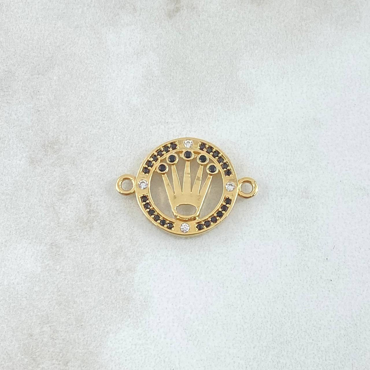 Herraje Corona  Silueta 2gr / 1.6cm-2.2cm / Circones Blancos Negros Oro Amarillo 18K *