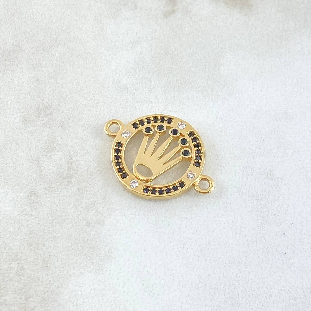 Herraje Corona  Silueta 2gr / 1.6cm-2.2cm / Circones Blancos Negros Oro Amarillo 18K *