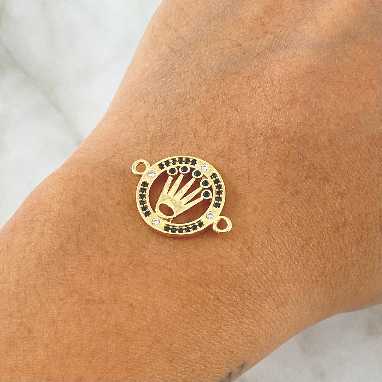 Herraje Corona  Silueta 2gr / 1.6cm-2.2cm / Circones Blancos Negros Oro Amarillo 18K *