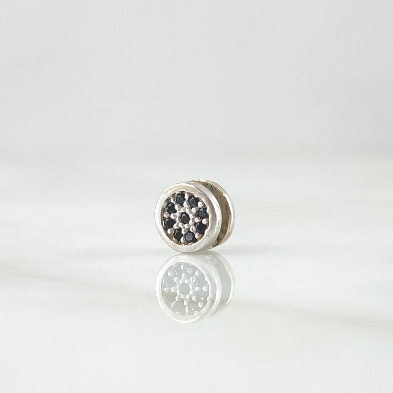 Charm Seal Flower 0.75gr / 6mm White Black Gold White 18K *