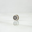 Charm Seal Flower 0.75gr / 6mm White Black Gold White 18K *