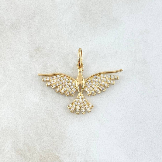 Pendant Bird 3gr / 2.4cm / White Zircons 18K Yellow Gold *