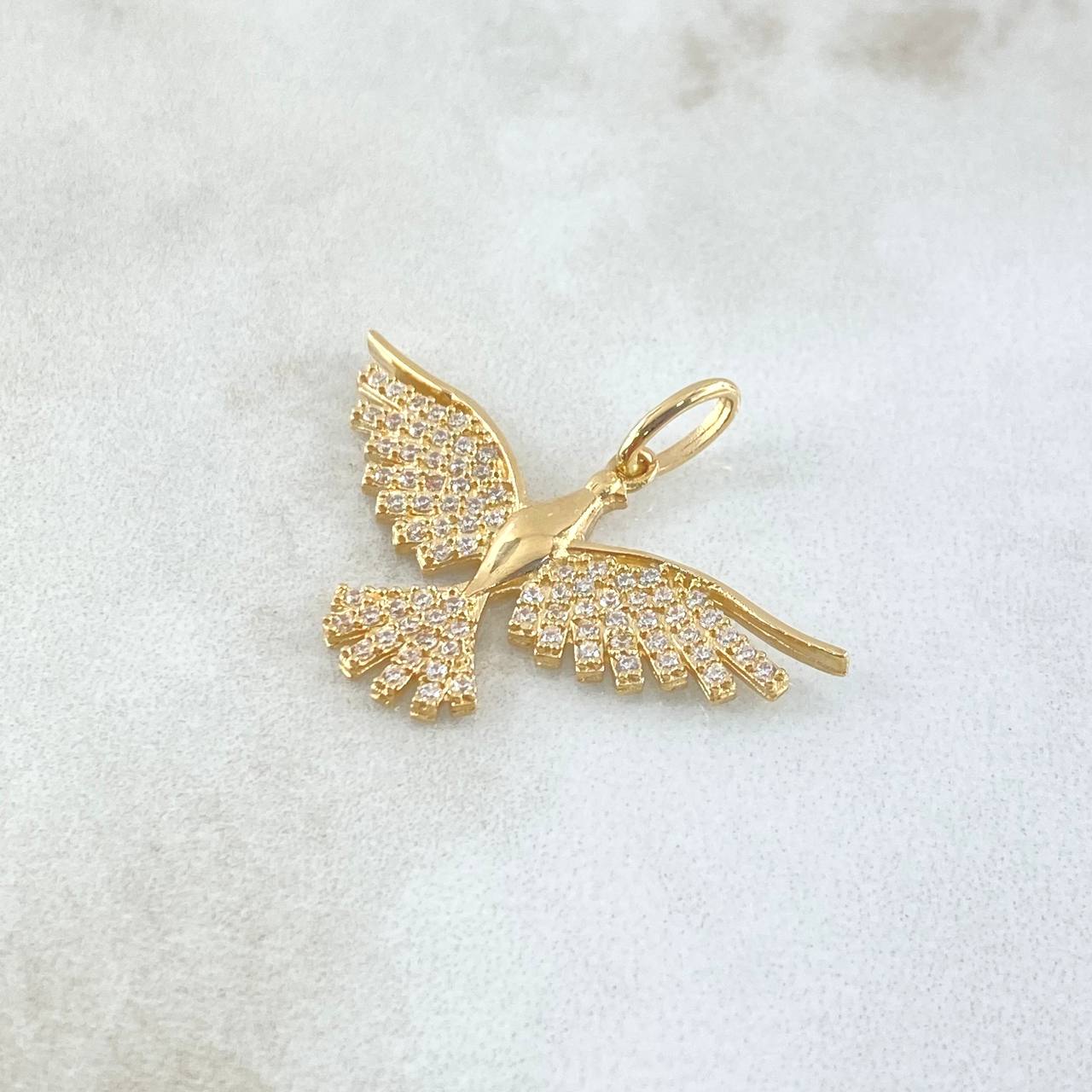 Pendant Bird 3.25gr / 1.8cm / White Zircons 18K Yellow Gold *
