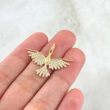 Pendant Bird 3gr / 2.4cm / White Zircons 18K Yellow Gold *