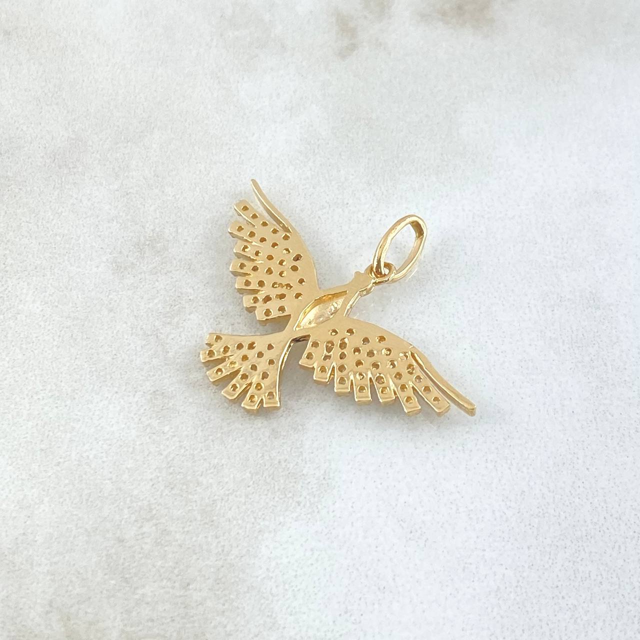 Pendant Bird 3gr / 2.4cm / White Zircons 18K Yellow Gold *