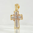 Pendant Sacred Cross Bastion 9.45gr / 4.7cm / White Zirconia Three 18K Golds *