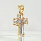 Pendant Sacred Cross Bastion 9.45gr / 4.7cm / White Zirconia Three 18K Golds *