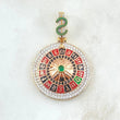 Dije Ruleta Casino Movil 13.35gr / 4.6cm / Circones Blancos Verde Dos Oros Amarillo Rosa 18K *