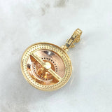 Dije Ruleta Casino Movil 13.35gr / 4.6cm / Circones Blancos Verde Dos Oros Amarillo Rosa 18K *