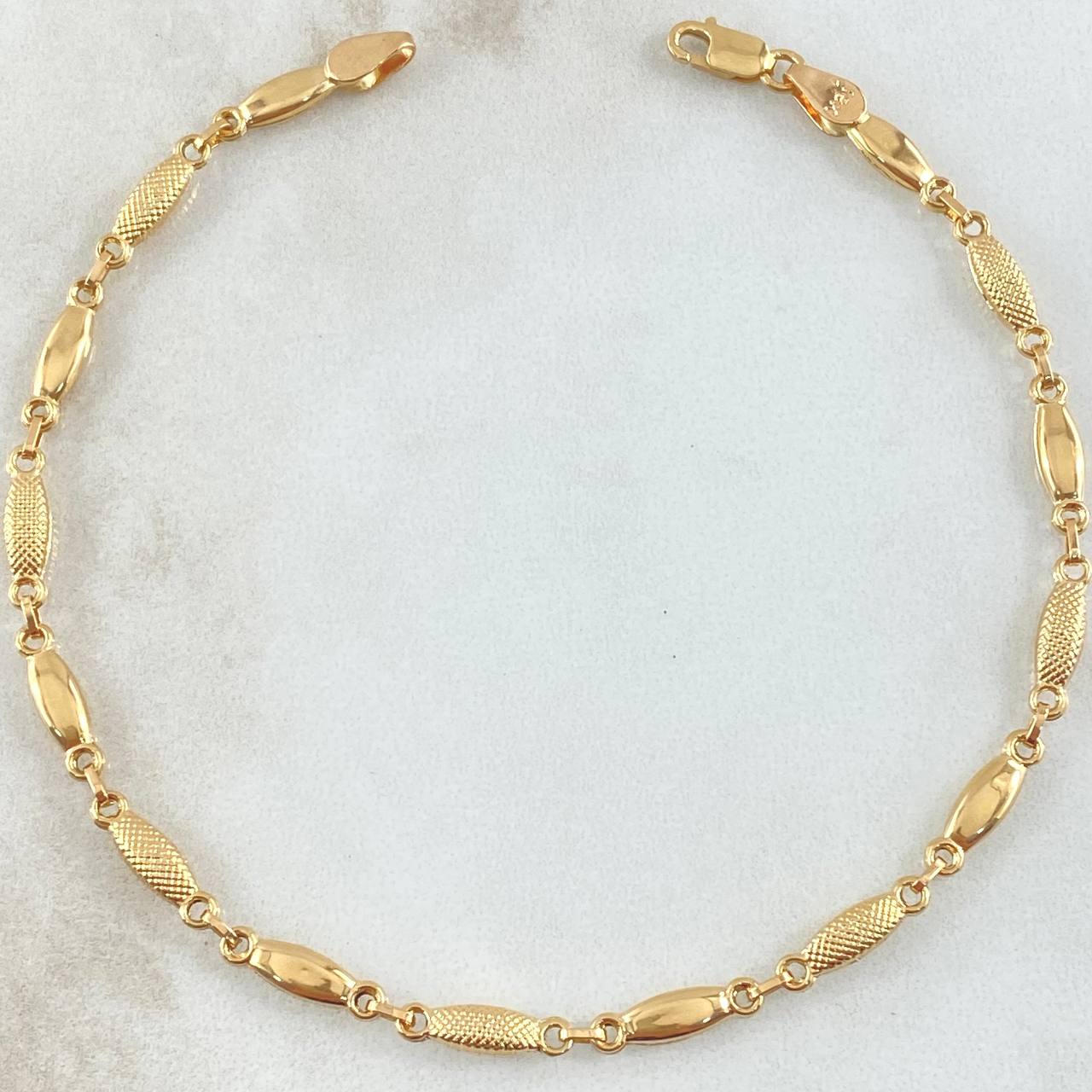Pulso Rustico 3.55gr / 21.5cm / 3.2mm Oro Amarillo 18K *