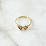 Butterfly Ring in Relief 2gr / Size 6 1/4 / Multicolor Zircons 18K Yellow Gold *