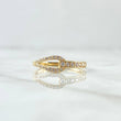 Knot Loop Ring 1.7gr / Size 6 3/4 / White Zircons 18K Yellow Gold ©