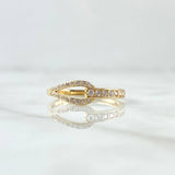 Knot Loop Ring 1.8gr / Size 7 1/4 / White Zircons 18K Yellow Gold *