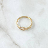 Knot Loop Ring 1.7gr / Size 6 3/4 / White Zircons 18K Yellow Gold ©