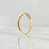 Knot Loop Ring 1.8gr / Size 7 1/4 / White Zircons 18K Yellow Gold *