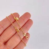 Tobillera Aro Seguido Dije 3.1g / 9 1/4 in / 1.8mm Oro Amarillo 18K