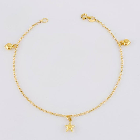 Classic Link Pendant Anklet 3.05g / 9 1/4 in / 1.4mm Yellow Gold 18K