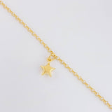 Tobillera Aro Seguido Dije 3.05g / 9 1/4 in / 1.4mm Oro Amarillo 18K