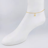 Tobillera Aro Seguido Dije 3.05g / 9 1/4 in / 1.4mm Oro Amarillo 18K