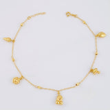 Tobillera Aro Seguido Dije 3.5g / 9 3/4 in / 0.6mm Oro Amarillo 18K