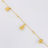 Tobillera Aro Seguido Dije 3.5g / 9 3/4 in / 0.6mm Oro Amarillo 18K