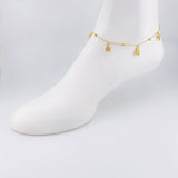 Tobillera Aro Seguido Dije 3.5g / 9 3/4 in / 0.6mm Oro Amarillo 18K