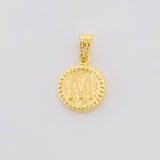 Dije Letra M Marco Bordeado 0.55g / 3/4 in Oro Amarillo 18K