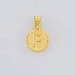 Dije Letra P Marco Bordeado 0.55g / 3/4 in Oro Amarillo 18K