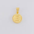 Dije Letra E Marco Bordeado 0.6g / 3/4 in Oro Amarillo 18K