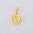 Dije Letra N Marco Bordeado 0.55g / 3/4 in Oro Amarillo 18K
