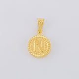 Dije Letra N Marco Bordeado 0.55g / 3/4 in Oro Amarillo 18K