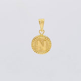 Dije Letra N Marco Bordeado 0.5g / 3/4 in Oro Amarillo 18K