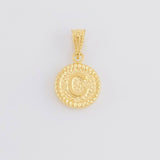 Dije Letra C Marco Bordeado 0.6g / 3/4 in Oro Amarillo 18K